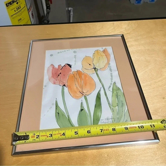Susan Hamady Framed Signed Print Watercolor “Tulips” 1/18 11”x13” - Picture 4 of 7